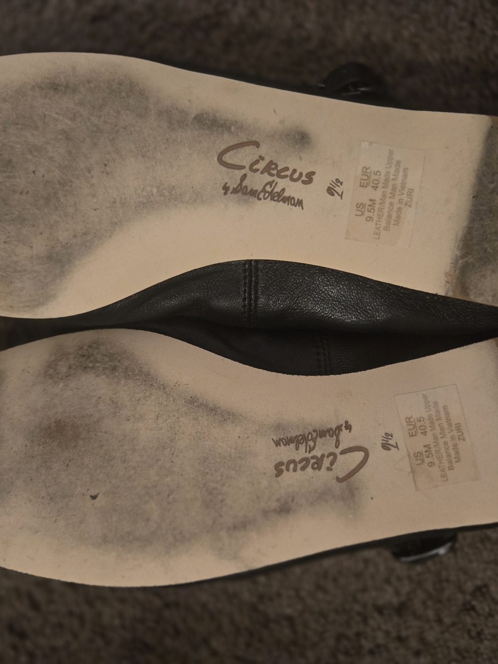 Circus by Sam Edelman Black Leather Ballet Flats with Crisscross Strap - Picture 3 of 5
